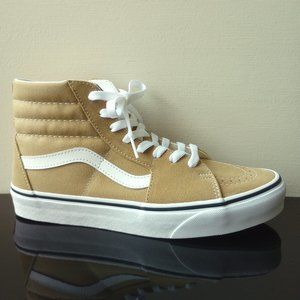 Vans Women's Sk8-Hi Suede / Canvas Sneaker in Nice Cornstalk / True White